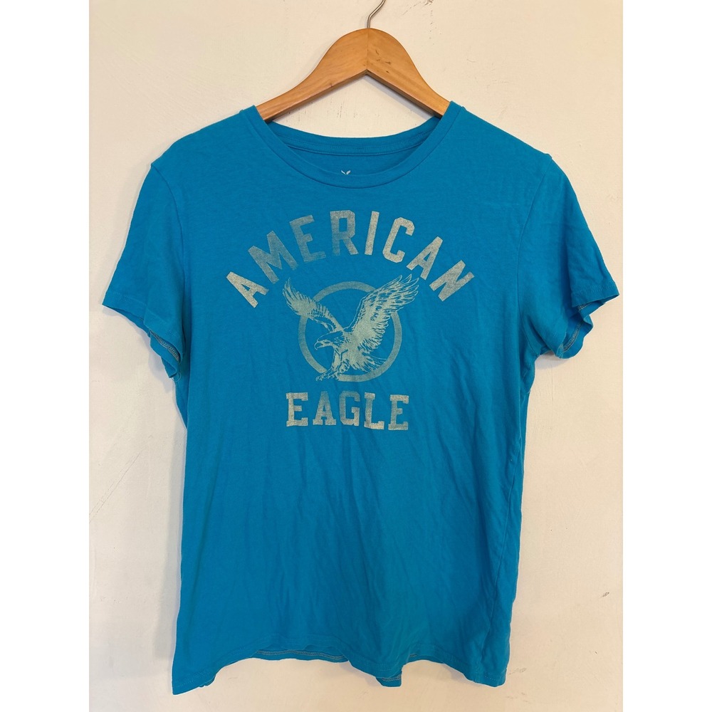 American Eagle Outfitters Mens Graphic T-Shirt Blue Classic Fit Eagle Logo M
